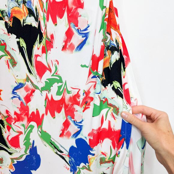 KAREN MILLEN abstract floral draped maxi dress open back 3266 - Picture 4 of 9